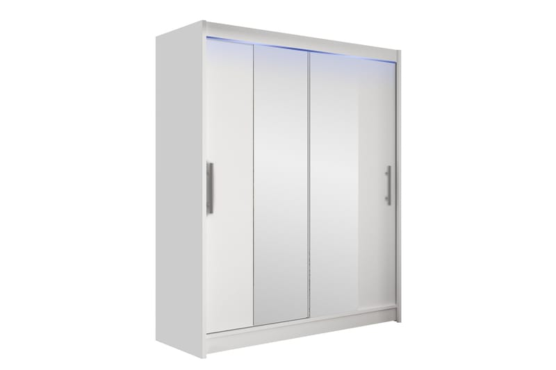 Bay Garderobe Med Speil 150x200 cm - Hvit - Oppbevaring - Garderober & garderobesystem
