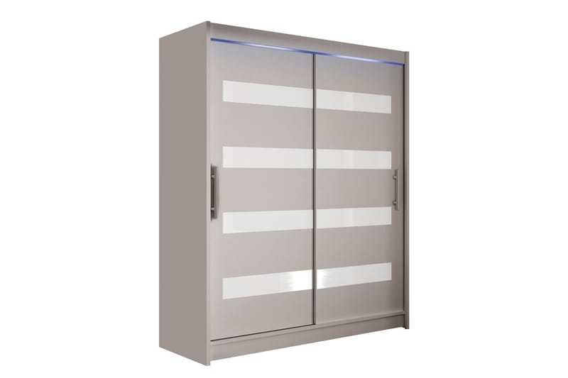 Bay Garderobe Med Speil 150x200 cm - Hvit - Oppbevaring - Garderober & garderobesystem