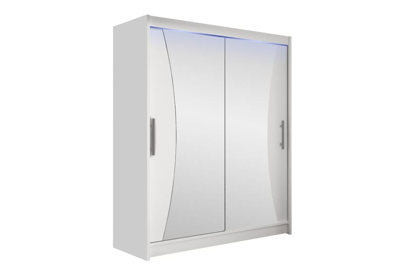 Bay Garderobe Med Speil 150x200 cm - Hvit - Oppbevaring - Garderober & garderobesystem