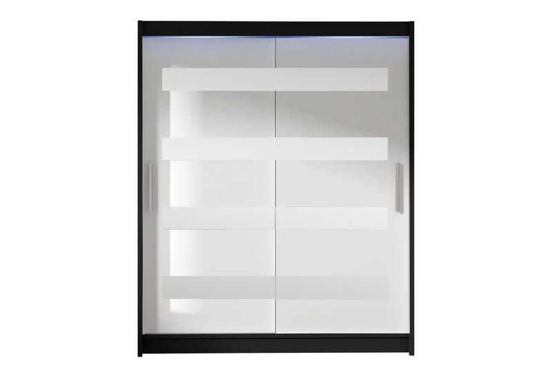Bay Garderobe Med Speil 150x200 cm - Svart Og Hvitt - Oppbevaring - Garderober & garderobesystem