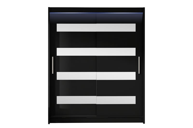 Bay Garderobe Med Speil 150x200 cm - Svart - Oppbevaring - Garderober & garderobesystem