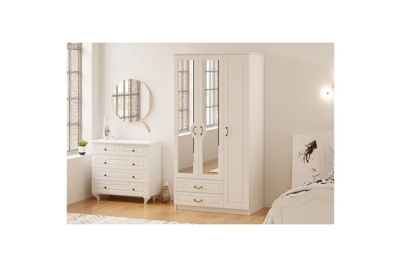 Beyric Garderobe 105x210 cm - Matt Hvit - Oppbevaring - Garderober & garderobesystem