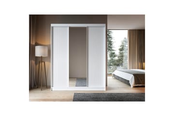 Biancco Garderobe med Speil 120 cm i Malt Tre - Hvit - Oppbevaring - Garderober & garderobesystem