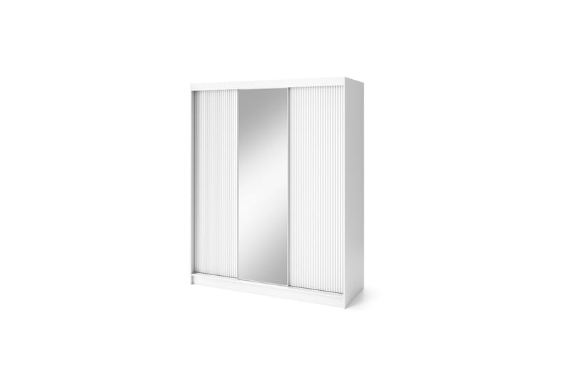 Biancco Garderobe med Speil 120 cm i Malt Tre, Hvit