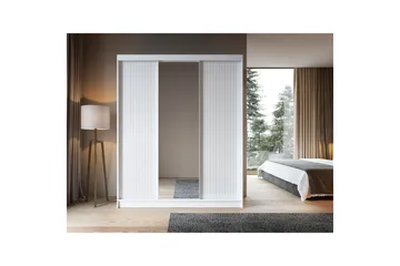 Biancco Garderobe med Speil 120x220 cm - Hvit - Oppbevaring - Garderober & garderobesystem