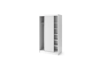 Biancco Garderobe med Speil 120x220 cm - Hvit - Oppbevaring - Garderober & garderobesystem