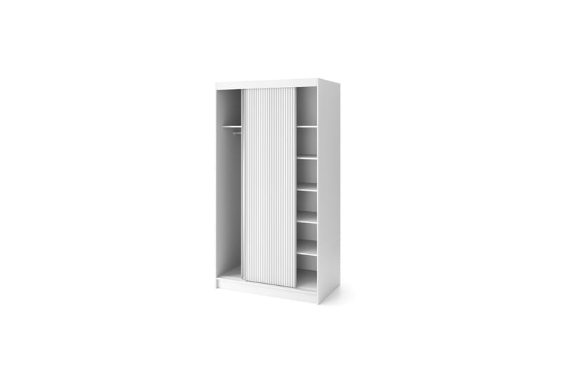 Biancco Garderobeskap med Speil 120 cm i Malt Tre - Hvit - Oppbevaring - Garderober & garderobesystem