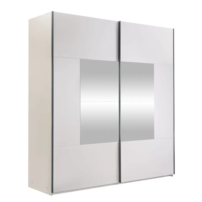 Binche Garderobeskapeskap med speil 200x215 cm, Beige