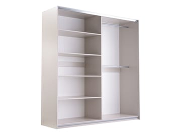 Binche Garderobeskapeskap med speil 200x215 cm - Beige - Oppbevaring - Garderober & garderobesystem