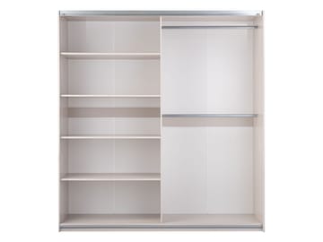 Binche Garderobeskapeskap med speil 200x215 cm - Beige - Oppbevaring - Garderober & garderobesystem