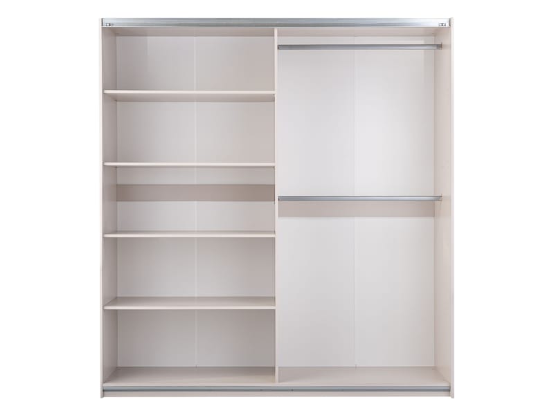 Binche Garderobeskapeskap med speil 200x215 cm - Beige - Oppbevaring - Garderober & garderobesystem