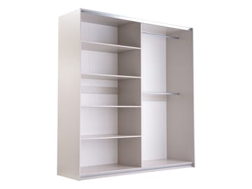 Binche Garderobeskapeskap med speil 200x215 cm - Grå - Oppbevaring - Garderober & garderobesystem