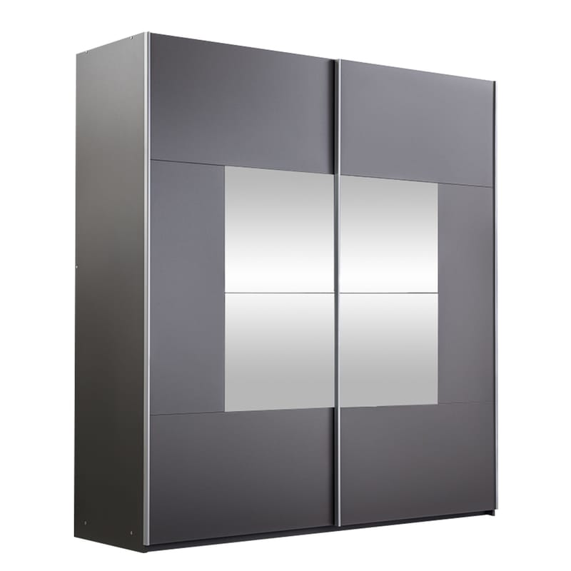 Binche Garderobeskapeskap med speil 200x215 cm, Grå