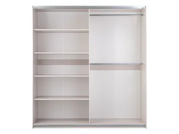 Binche Garderobeskapeskap med speil 200x215 cm - Grå - Oppbevaring - Garderober & garderobesystem