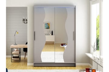 Biscayne Garderobeskap Med Speil 120x200 cm - Beige - Oppbevaring - Garderober & garderobesystem