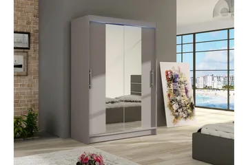 Biscayne Garderobeskap Med Speil 120x200 cm - Beige - Oppbevaring - Garderober & garderobesystem