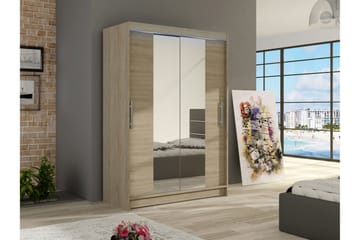 Biscayne Garderobeskap Med Speil 120x200 cm - Brun - Oppbevaring - Garderober & garderobesystem