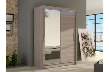 Biscayne Garderobeskap Med Speil 120x200 cm - Brun - Oppbevaring - Garderober & garderobesystem