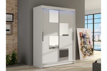 Biscayne Garderobeskap Med Speil 120x200 cm - Grå - Oppbevaring - Garderober & garderobesystem