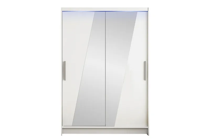 Biscayne Garderobeskap Med Speil 120x200 cm, Grå/Beige