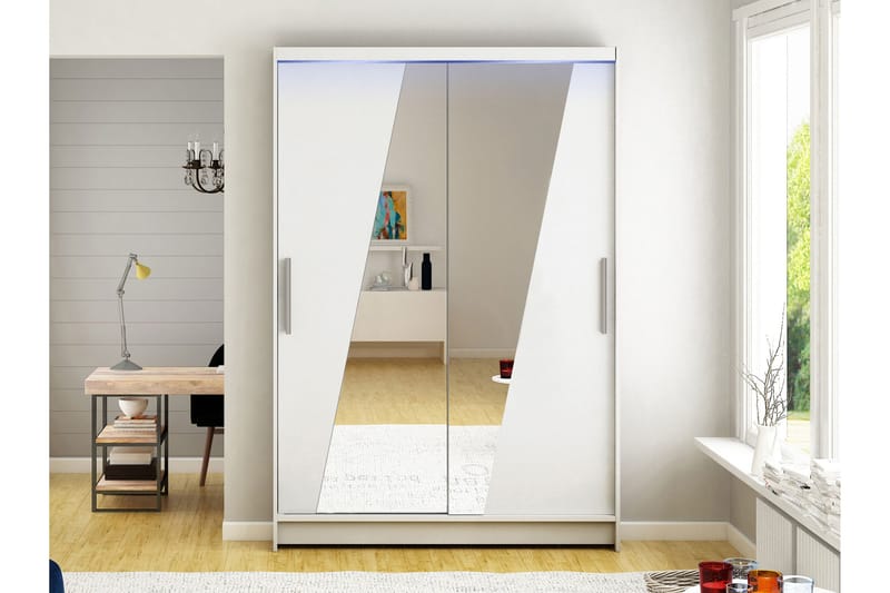 Biscayne Garderobeskap Med Speil 120x200 cm - Grå/Beige - Oppbevaring - Garderober & garderobesystem