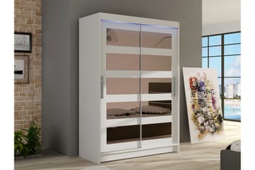 Biscayne Garderobeskap Med Speil 120x200 cm - Hvit - Oppbevaring - Garderober & garderobesystem