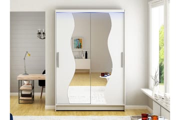 Biscayne Garderobeskap Med Speil 120x200 cm - Hvit - Oppbevaring - Garderober & garderobesystem