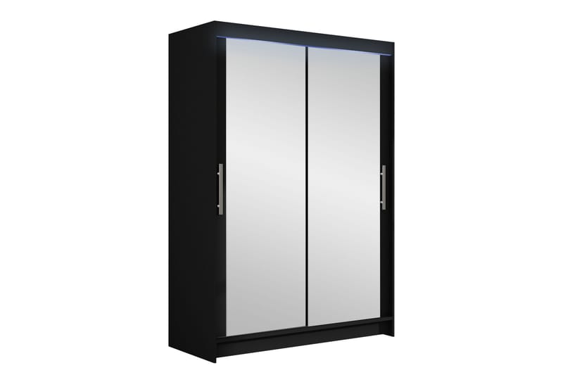 Biscayne Garderobeskap Med Speil 120x200 cm - Svart - Oppbevaring - Garderober & garderobesystem