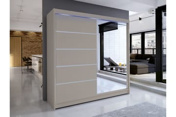 Canderbury Garderobe Med Speil 180x215 cm - Beige - Oppbevaring - Garderober & garderobesystem