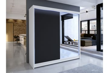 Canderbury Garderobe Med Speil 180x215 cm - Blå - Oppbevaring - Garderober & garderobesystem