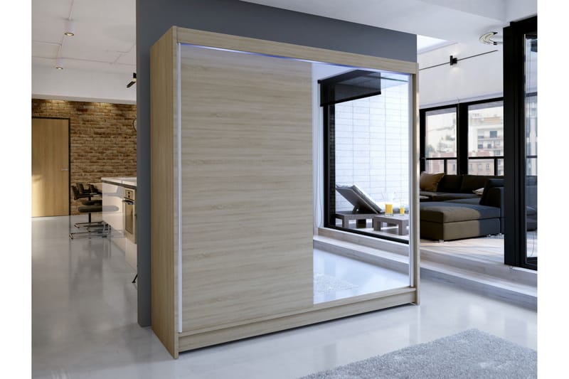 Canderbury Garderobe Med Speil 180x215 cm - Brun - Oppbevaring - Garderober & garderobesystem