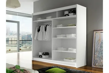 Canderbury Garderobe Med Speil 180x215 cm LED-belysning - Brun - Oppbevaring - Garderober & garderobesystem