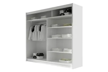 Canderbury Garderobe Med Speil 180x215 cm LED-belysning - Brun - Oppbevaring - Garderober & garderobesystem