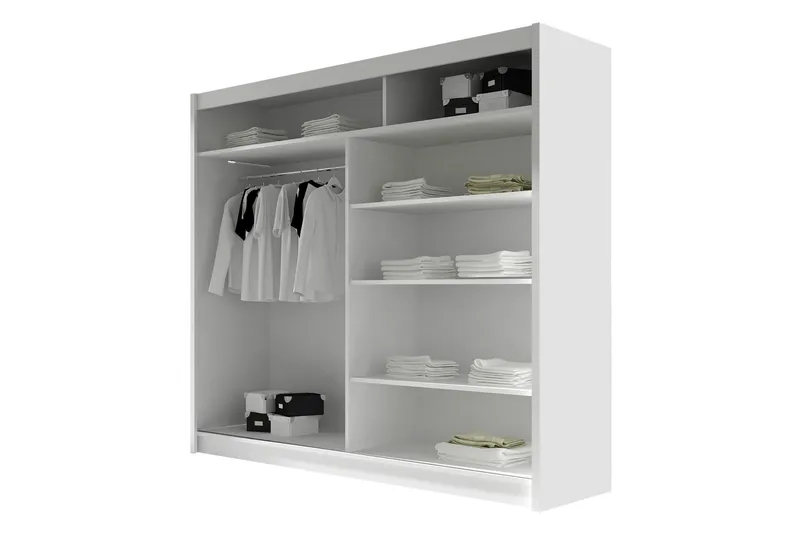 Canderbury Garderobe Med Speil 180x215 cm LED-belysning - Brun - Oppbevaring - Garderober & garderobesystem