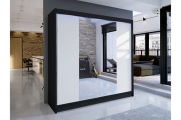 Canderbury Garderobe Med Speil 180x215 cm - Svart Og Hvitt - Oppbevaring - Garderober & garderobesystem