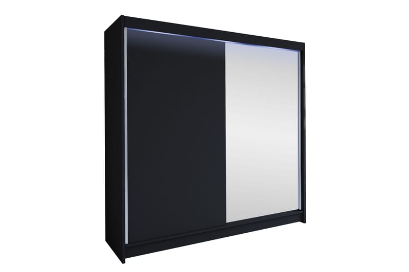 Canderbury Garderobe Med Speil 180x215 cm - Svart - Oppbevaring - Garderober & garderobesystem