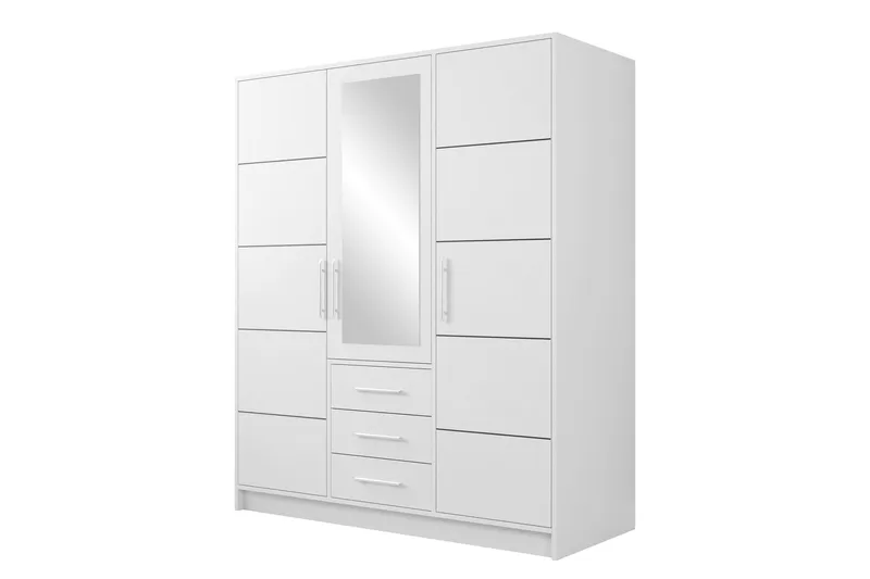 Chavez Garderobe med Speil 147x200 cm, Hvit