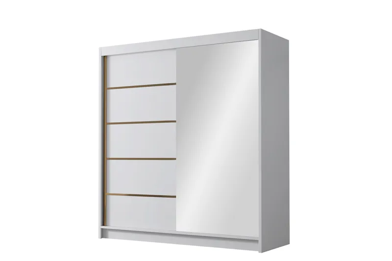 Chavez Garderobe med Speil 180x215 cm, Hvit