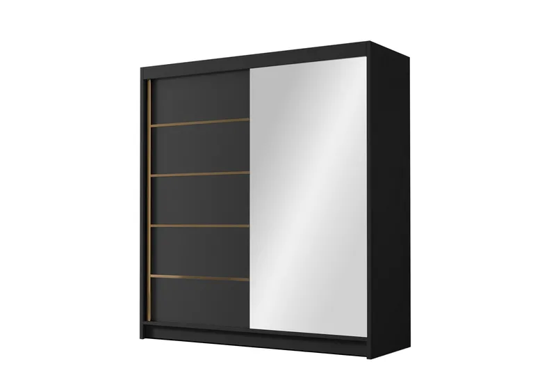 Chavez Garderobe med Speil 180x215 cm, Svart