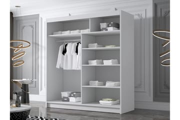 Chavez Garderobe med Speil 180x215 cm - Svart/Hvit - Oppbevaring - Garderober & garderobesystem