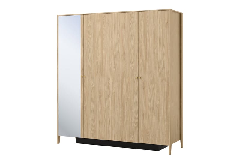 Cocorna Garderobeskap Med Speil 201x216 cm - Beige - Oppbevaring - Garderober & garderobesystem