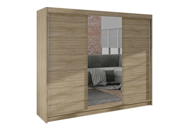 Cyria Garderobe med Speil 200x215 cm, Beige