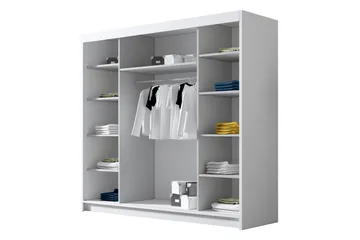 Dianna Garderobe med Speil 200x215 cm - Svart - Oppbevaring - Garderober & garderobesystem