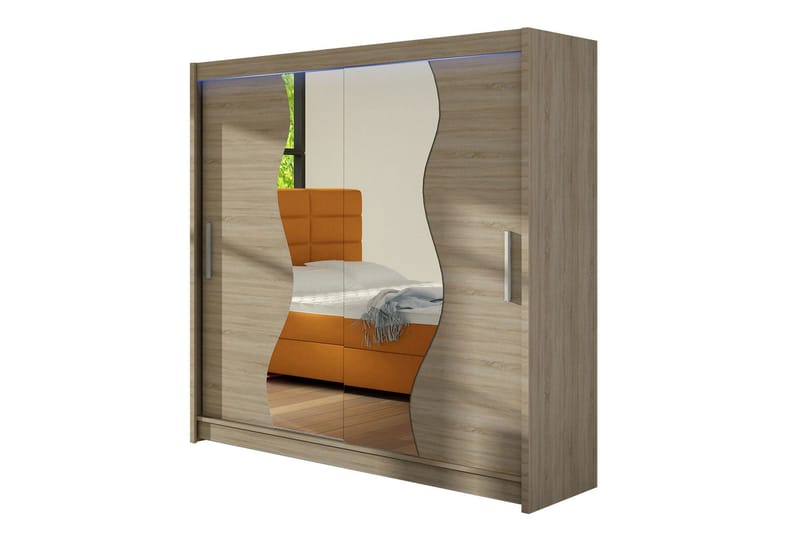 Dravon Garderobe med Speil 180x215 cm, Beige