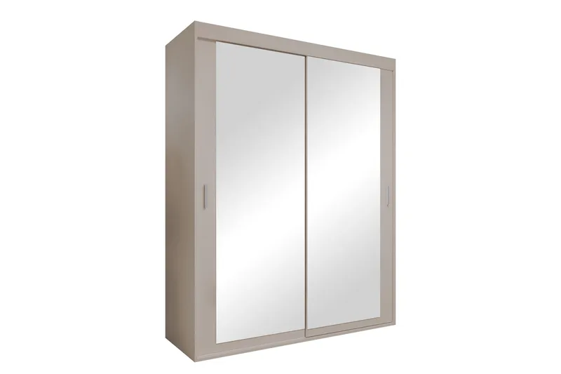 Duets Garderob med Speil 160x205 cm - Beige - Oppbevaring - Garderober & garderobesystem