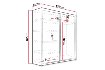 Dunkra Garderobeskap Med Speil 150x200 cm - Brun - Oppbevaring - Garderober & garderobesystem
