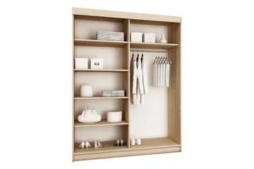 Dunkra Garderobeskap Med Speil 150x200 cm - Hvit - Oppbevaring - Garderober & garderobesystem