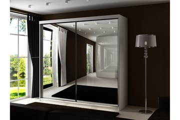 Dunkra Garderobeskap Med Speil 200x200 cm - Hvit - Oppbevaring - Garderober & garderobesystem