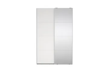 Elvos Garderobe med Speil 139x220 cm - Hvit - Oppbevaring - Garderober & garderobesystem