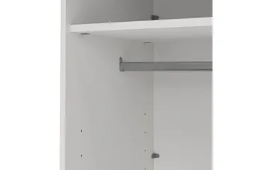 Elvos Garderobe med Speil 139x220 cm - Hvit - Oppbevaring - Garderober & garderobesystem